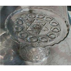 PEDESTAL Cake Plate ANTIQUE EAPG #1023822
