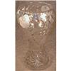 Image 1 : Cut GLASS Vase ETCHED Leaves Roses ANTIQUE #1023948