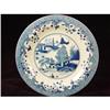 Blue/White plate. Asian village. 19th Century. #1024234