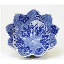 Old Japanese Blue & White Imari Bowl Transfer #1024287