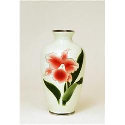 Japanese Painted Porcelain Vase w Orchid #1024302