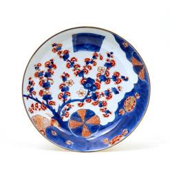 Old Japanese Imari Kutani Plate w Plum Blossom #1024305