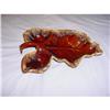 Image 1 : Hull brown platter shaped like a leaf #1024428