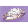 1.43 carat YELLOW GOLD 3 stone diamond ring #1024832
