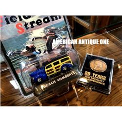 Louis Chevrolet 80th Anniversary Medal 1999 Field & Stream Company Minicar 2 Piece Set