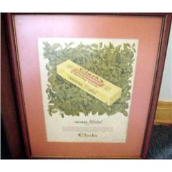 Clark's Gum Ad 1947 Framed Size 16" W x 19" #999238