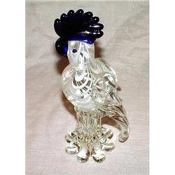 Murano Glass Sculpture 9.5" Parrot with Blue #999239