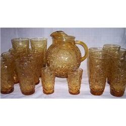 Retro Anchor Hocking Milano Honey Gold Pitcher #999243