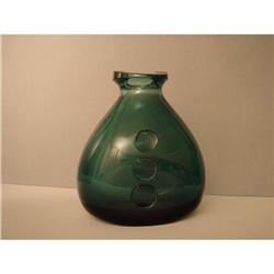 Vase  Glass  Turquoise  Blue  50s #999254