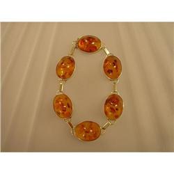 Bracelet   Amber  8ct. Gold  1950s #999257