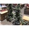 Image 2 : GROUP OF 2 ARTIFICIAL PRELIT TREES (APPROX 40" TALL) & LIT MATCHING WREATH & 2 LENGTHS OF LIT