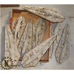 LOT OF 8 CONCRETE ALLIGATORS 16" LONG
