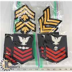 4 PAIRS OF ARMY AND NAVY UNIFORM BADGES
