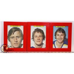 THREE 60'S AND 70'S HOCKEY STARS IN FRAMES