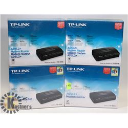 LOT OF 4 TPLINK ADSL2+ MODEM ROUTER