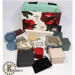 BAG WITH ASSORTED JEWELRY GIFT BOXES