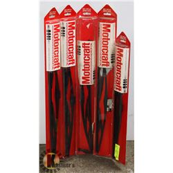 LOT OF 5 MOTORCRAFT AEROFOIL  WINDSHIELD WIPERS
