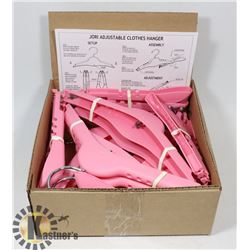 BOX OF NEW JORI ADJUSTABLE CLOTHES HANGERS