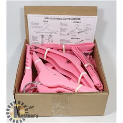 BOX OF NEW JORI ADJUSTABLE CLOTHES HANGERS