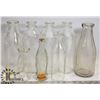 Image 1 : LOT OF 7  GLASS BOTTLES - MILK/COKE/MISC