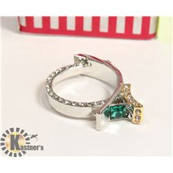 NEWEST DESIGN WHITE SAPPHIRE  ANNIVERSARY RING SZ8