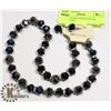 Image 1 : BLACK BEADED NECKLACE & EARRING SET
