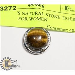 PENDANTS NATURAL STONE TIGER EYE RING FOR WOMEN