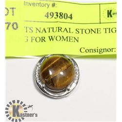 PENDANTS NATURAL STONE TIGER EYE RING FOR WOMEN
