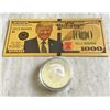 REPLICA GOLD FOIL TRUMP BILL AND COIN