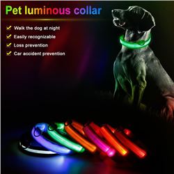 LED ADJUSTABLE DOG COLLAR SZ MEDIUM