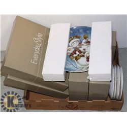 LARGE FLAT OF NEW CHRISTMAS PLATES