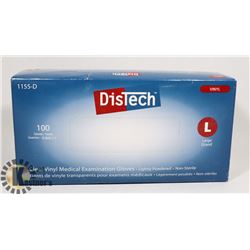 BOX OF DISTECH VINYL MEDICAL EXAMINATION GLOVES