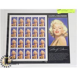 MARILYN MONROE UNCUT SHEET U.S POSTAGE STAMPS