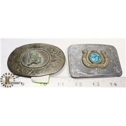 A PAIR OF WESTERN MOTIF BELT BUCKLES