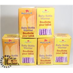 LOT OF 6 NEW HEAT IN A CLICK BABY BOTTLE WARMERS
