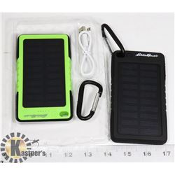 LOT OF 2 EDDIE BAUER SOLAR POWER BANKS 6000MAH