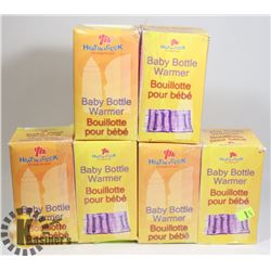 LOT OF 6 NEW HEAT IN A CLICK BABY BOTTLE WARMERS