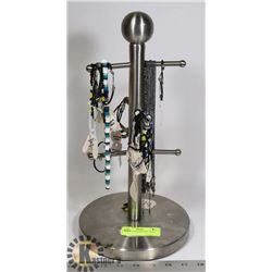 LARGE SILVER JEWELRY STAND FILLED