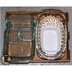 LARGE BOX OF VARIOUS CASSEROLES