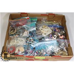 LARGE FLAT OF ASSORTED COSTUME JEWELRY