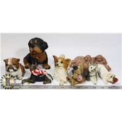 BOX OF ORNAMENTAL DOG FIGURES
