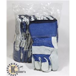 BUNDLE OF 12 FORCEFIELD LEATHER WORK GLOVES