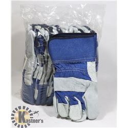 BUNDLE OF 12 FORCEFIELD LEATHER WORK GLOVES