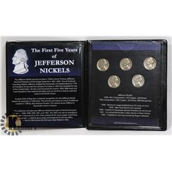 MINT IN CASE FIRST 5 JEFFERSON NICKELS USA WITH