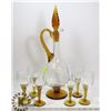 Image 1 : 8 PC AMBER GLASS DECANTER SET , 18" TALL DECANTER