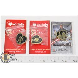 LIMITED EDITION STAR WARS CHARITY LAPEL PIN SET