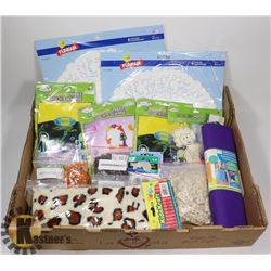 FLAT OF ASSORTED CRAFTING SUPPLIES