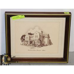 J. MILLER GOVT. HOUSE EDMONTON SKETCH FRAMED