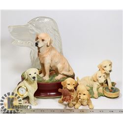 BOX WITH GOLDEN LAB ORNAMENTS