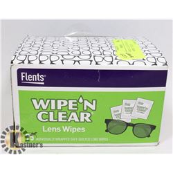 NEW WIPE N CLEAR EYEGLASS LENS WIPES 75 PIECES
